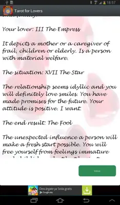 Tarot for Lovers android App screenshot 2